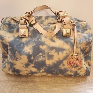 MICHAEL KORS LARGE GRAYSON TIE-DYE SATCHEL